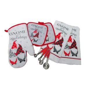 Gnome For The Holiday Kitchen Gift Set Towels Potholders Oven Mitt Bonus Spoons